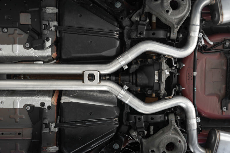 MBRP 18-20 Ford Mustang GT 5.0 w/ Quad Tip Active Exhaust Cat Back Split Rear T304 w/ Carb Fib Tips-thumbmail-5