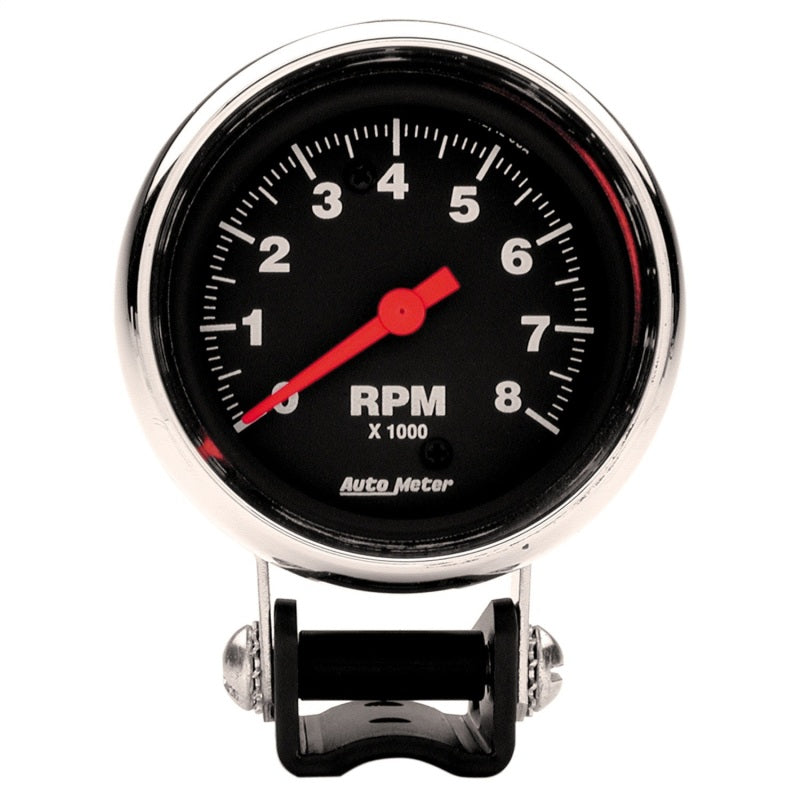 AutoMeter Gauge Tachometer 2-5/8in. 8K RPM Pedestal Traditional Chrome-thumbmail-1