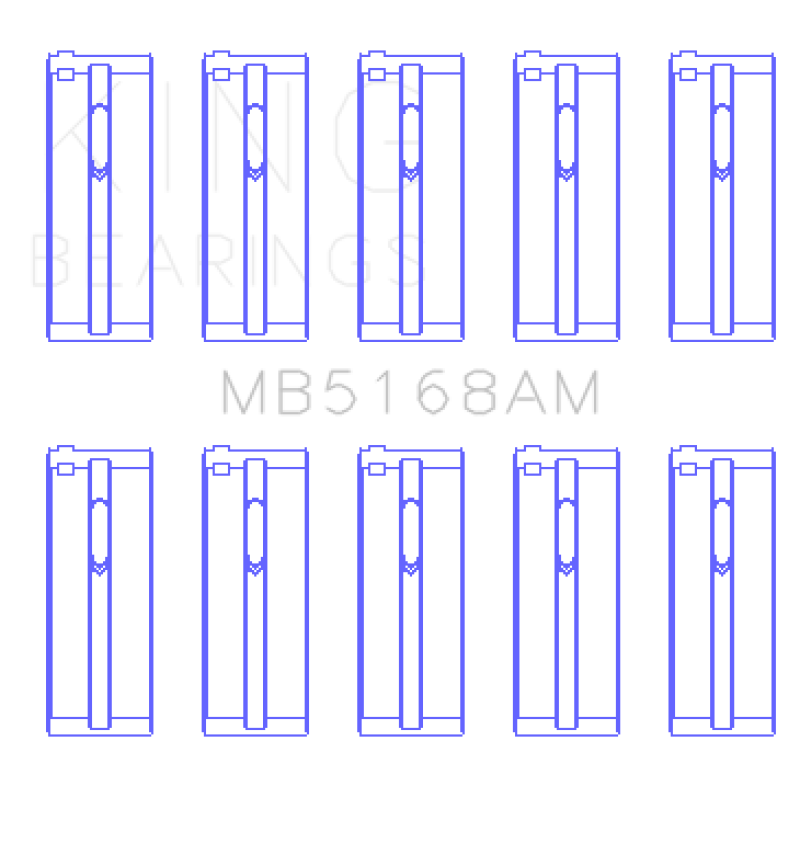King Acura F22B1 / Honda F22A1/F22A6/F22B1/F22B2/F22B6 0.25 Oversized Main Bearing Set-thumbmail-2