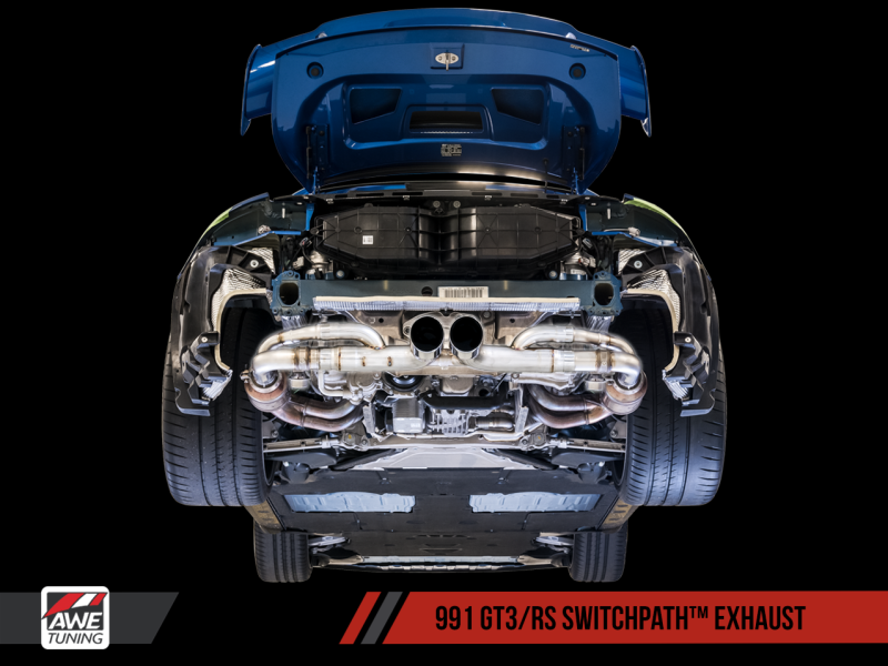 AWE Tuning Porsche 991 GT3 / RS SwitchPath Exhaust - Chrome Silver Tips-thumbmail-14