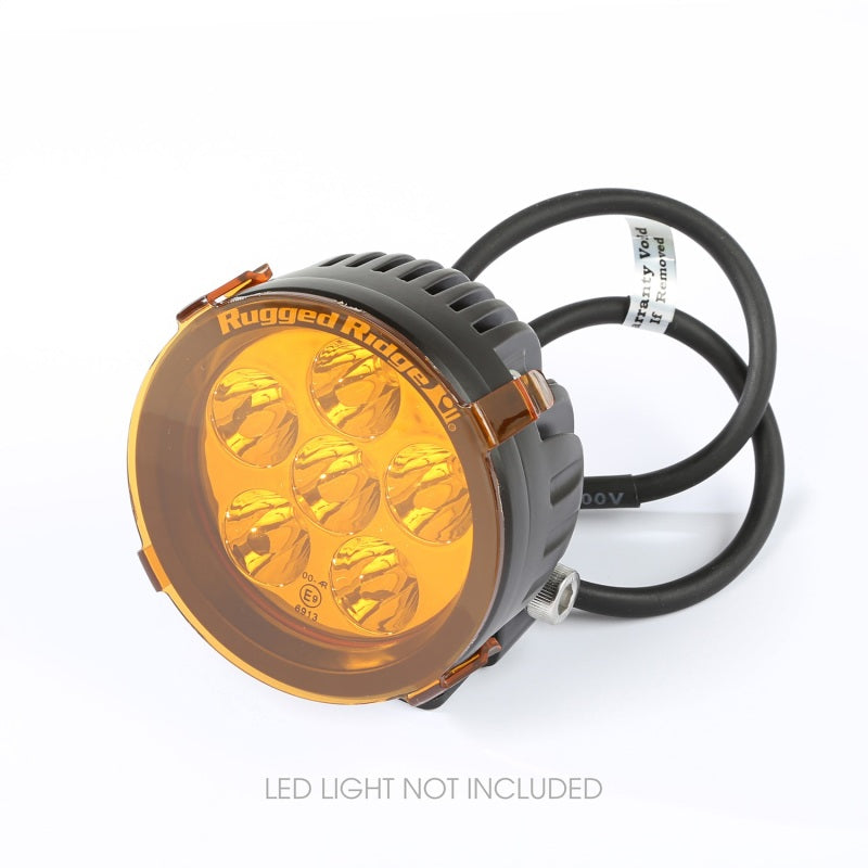 Rugged Ridge 3.5in LED Light Cover Round Amber-thumbmail-5