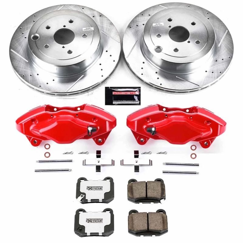 Power Stop 08-14 Subaru Impreza Rear Z26 Street Warrior Brake Kit w/Calipers-thumbmail-1