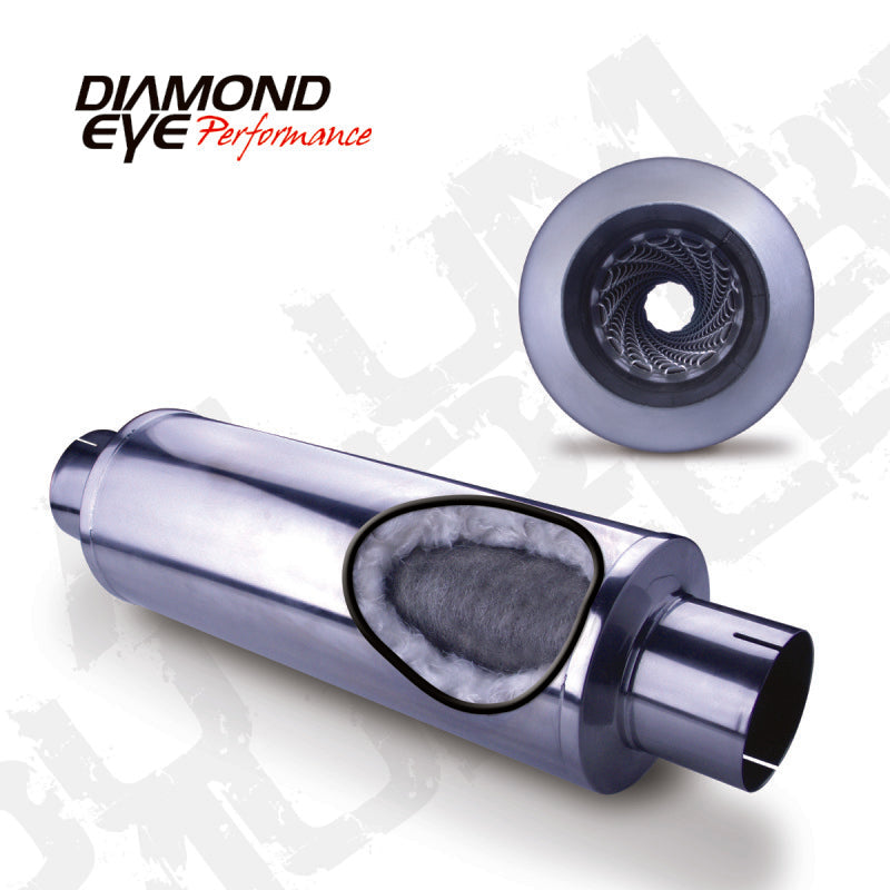 Diamond Eye MFLR 4inID SGL IN/SGL OUT 7inDIA X 24in BODY 30in LENGTH LOUVERED SLOTTED ENDS 409 SS-thumbmail-4