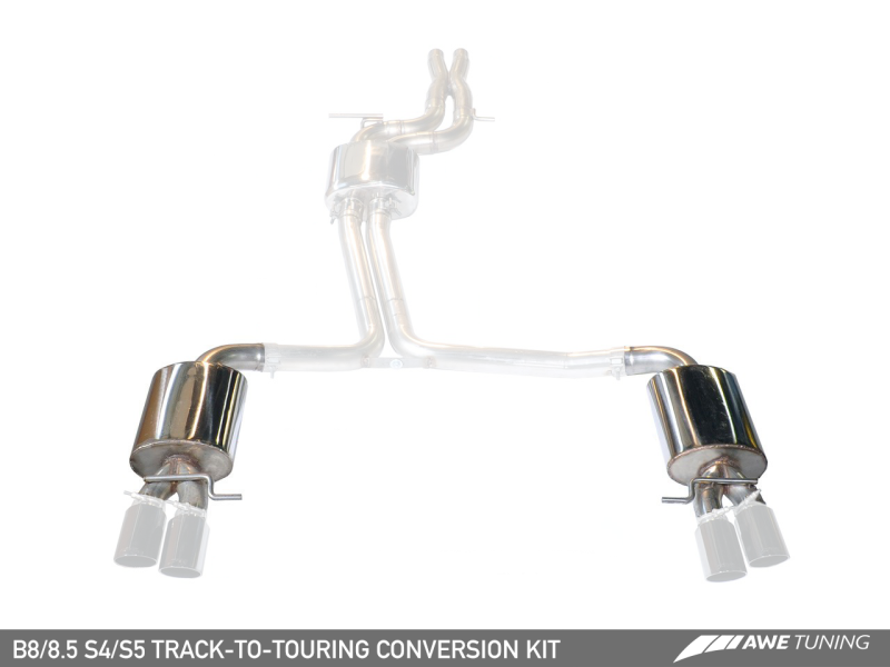 AWE Tuning 10-16 Audi S4 Quattro 3.0T (B8/8.5) Conversion Kit - Track to Touring (90mm Tips)-thumbmail-1