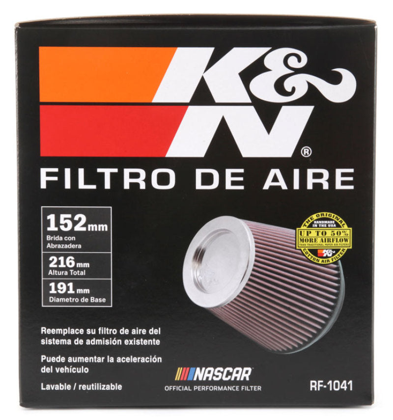 K&N Round Tapered Universal Air Filter 6 inch Flange 7 1/2 inch Base 5 inch Top 7 1/2 inch Height-thumbmail-18