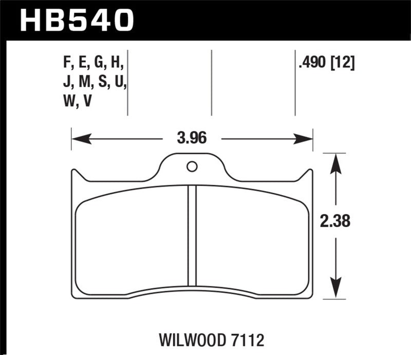Hawk 0.490in Thickness Wilwood Ferro-Carbon HT-10 Motorsports Brake Pads-thumbmail-2