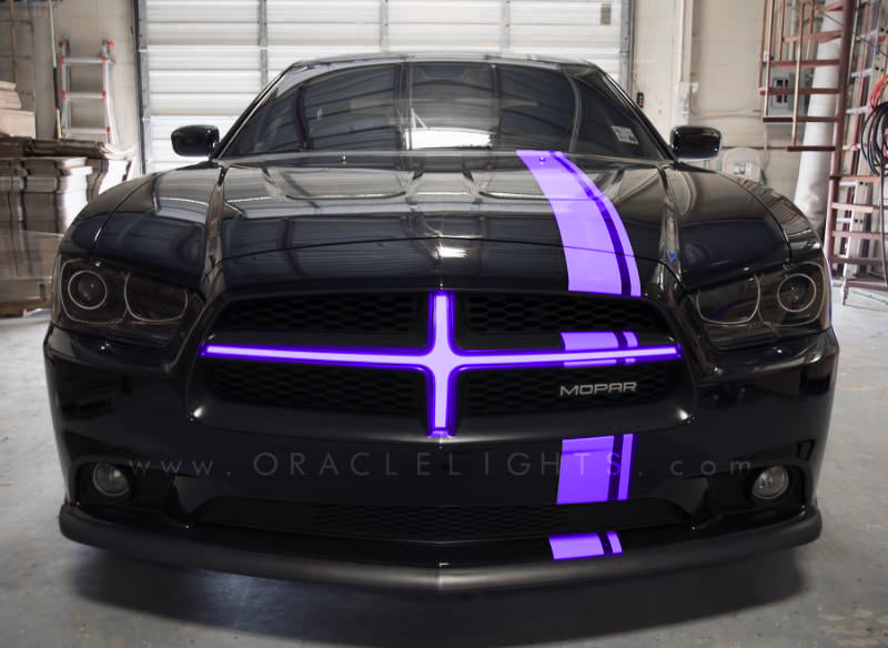 Oracle 11-14 Dodge Charger Illuminated Grille Crosshairs - UV/Purple-thumbmail-4