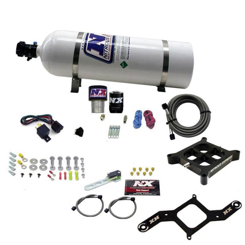 Nitrous Express Single Entry Crossbar RNC .178 4500 Flange Nitrous Kit (250-650HP) w/15lb Bottle-thumbmail-2