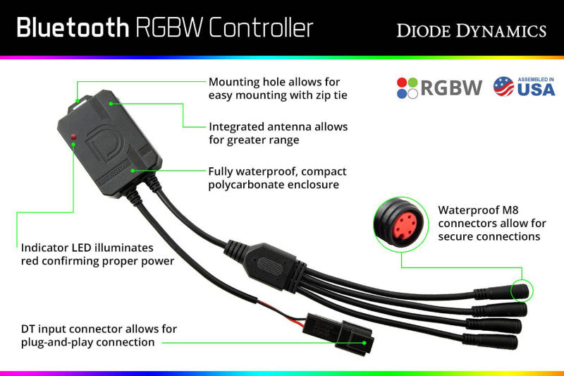 Diode Dynamics - Bluetooth RGBW M8 Controller 1ch-thumbmail-6