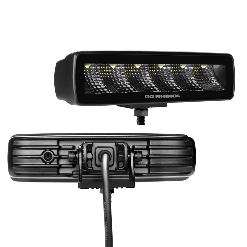 Go Rhino Xplor Blackout Series Sixline LED Flood Light Kit (Surface/Threaded Stud Mnt) - Blk (Pair)-thumbmail-9