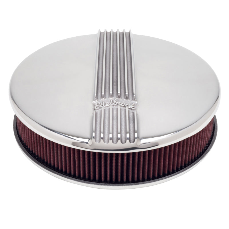 Edelbrock Air Cleaner Classic Series Round Aluminum Top Cloth Element 14In Dia X 3 9In Polished-thumbmail-2