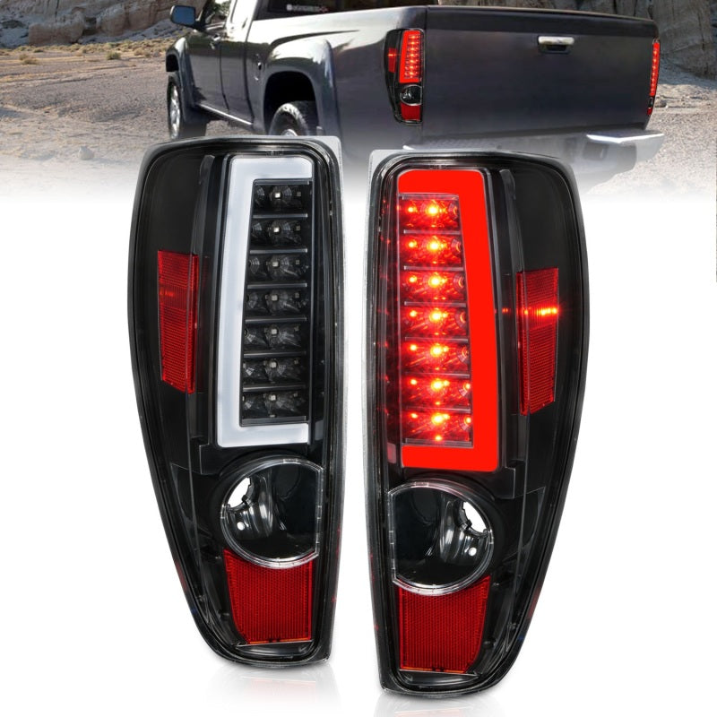 ANZO 2004-2012 Chevrolet Colorado/ GMC Canyon LED Tail Lights w/ Light Bar Black Housing-thumbmail-2