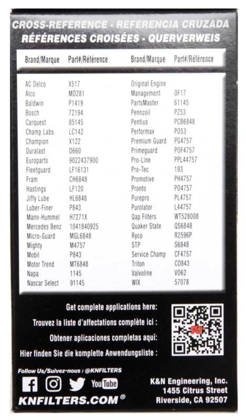 K&N 2014 Mercedes-Benz G550 5.5L Oil Filter-thumbmail-7