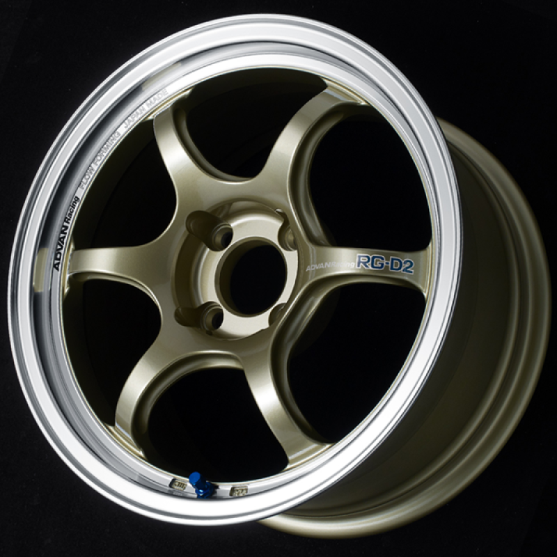 Advan RG-D2 15x7.0 +42 4-100 Machining & Champagne Gold Wheel-thumbmail-1