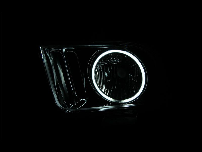 ANZO 2005-2009 Ford Mustang Crystal Headlights w/ Halo Black (CCFL)-thumbmail-4