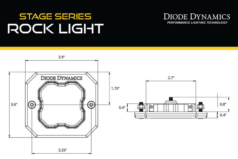 Diode Dynamics Stage Series Rock Light Flush Mount Adapter Kit (one)-thumbmail-3