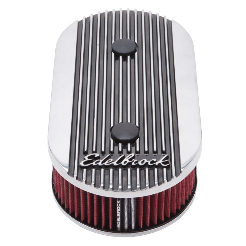 Edelbrock Air Cleaner Elite II Oval Dual-Quad Carbs 2 5In Red Element Polished-thumbmail-9