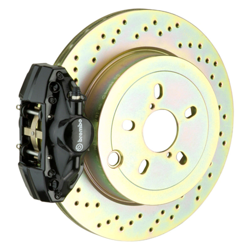 Brembo 99-05 323i/325i/328i (Excl. xDrive) Rr GT BBK 2 Pist Cast 2pc 294x19 1pc Rotor Drilled-Black-thumbmail-1
