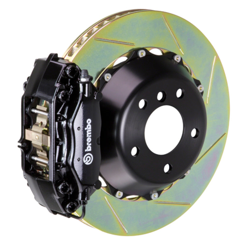 Brembo 04-10 5-Series (Excl. xDrive/M5) Rr GT BBK 4 Pist Cast 345x28 2pc Rotor Slotted Type1-Black-thumbmail-1