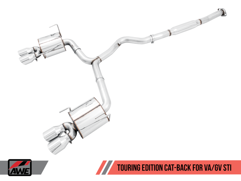 AWE Tuning Subaru STI VA / WRX GV / STI GV Sedan Touring Edition Exhaust - Chrome Silver Tip (102mm)-thumbmail-3