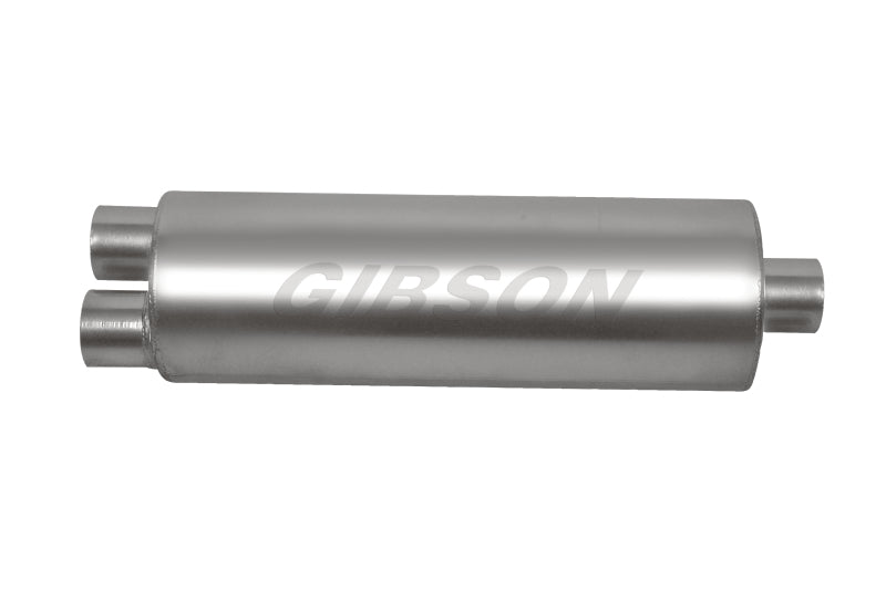 Gibson SFT Superflow Dual/Center Round Muffler - 8x24in/3in Inlet/4in Outlet - Stainless-thumbmail-1