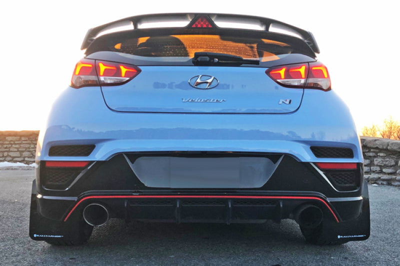 Rally Armor 19-22 Hyundai Veloster N Black UR Mud Flap w/ White Logo-thumbmail-4