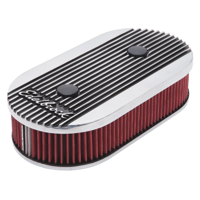 Edelbrock Air Cleaner Elite II Oval Dual-Quad Carbs 2 5In Red Element Polished-thumbmail-2
