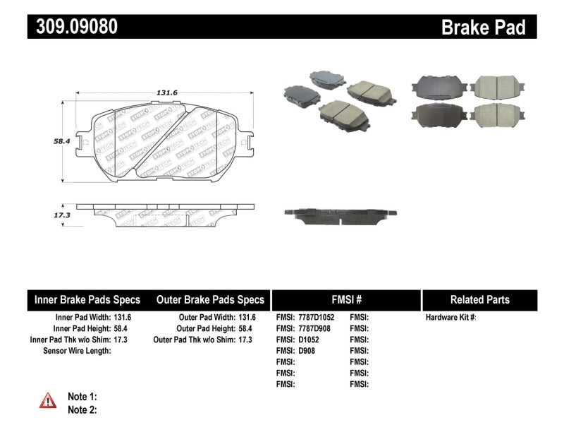 StopTech Performance 06 Lexus GS / 09-10 IS Front Brake Pads-thumbmail-5