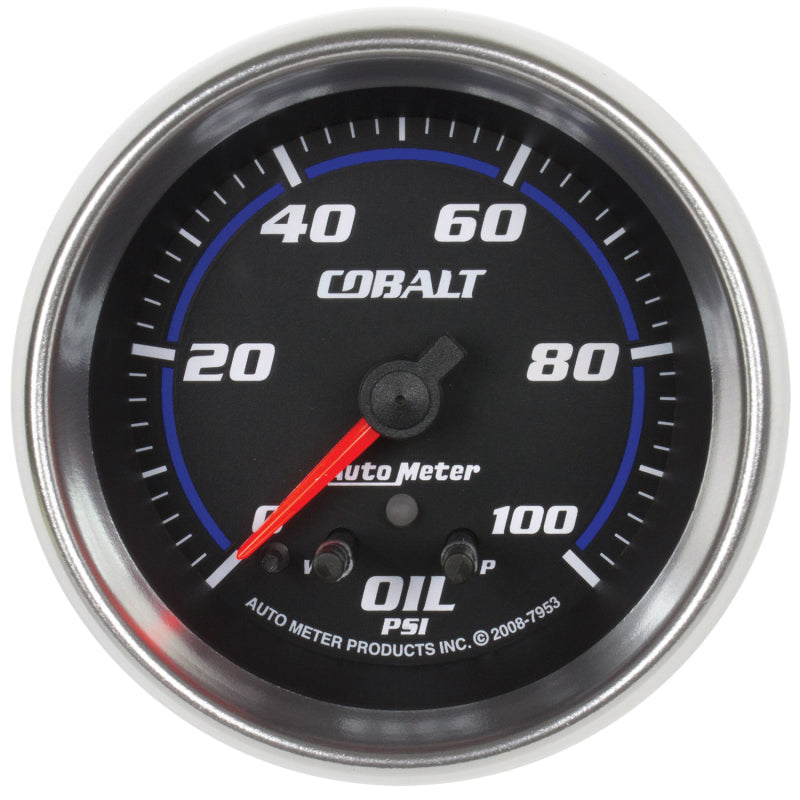 Autometer Cobalt Oil Pressure Gauge 2 5/8in 100PSI Stepper Motor w/ Peak and Warn-thumbmail-1