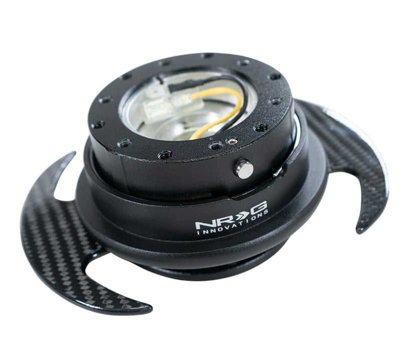 NRG Quick Release Kit Gen 3.0 - Black Body / Black Ring w/ Carbon Fiber Handles-thumbmail-2