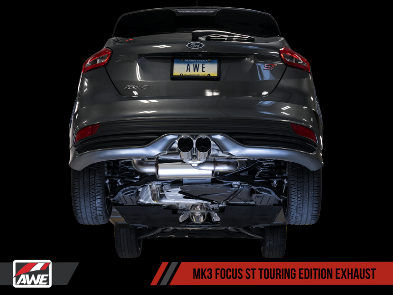 AWE Tuning Ford Focus ST Touring Edition Cat-back Exhaust - Non-Resonated - Diamond Black Tips-thumbmail-2