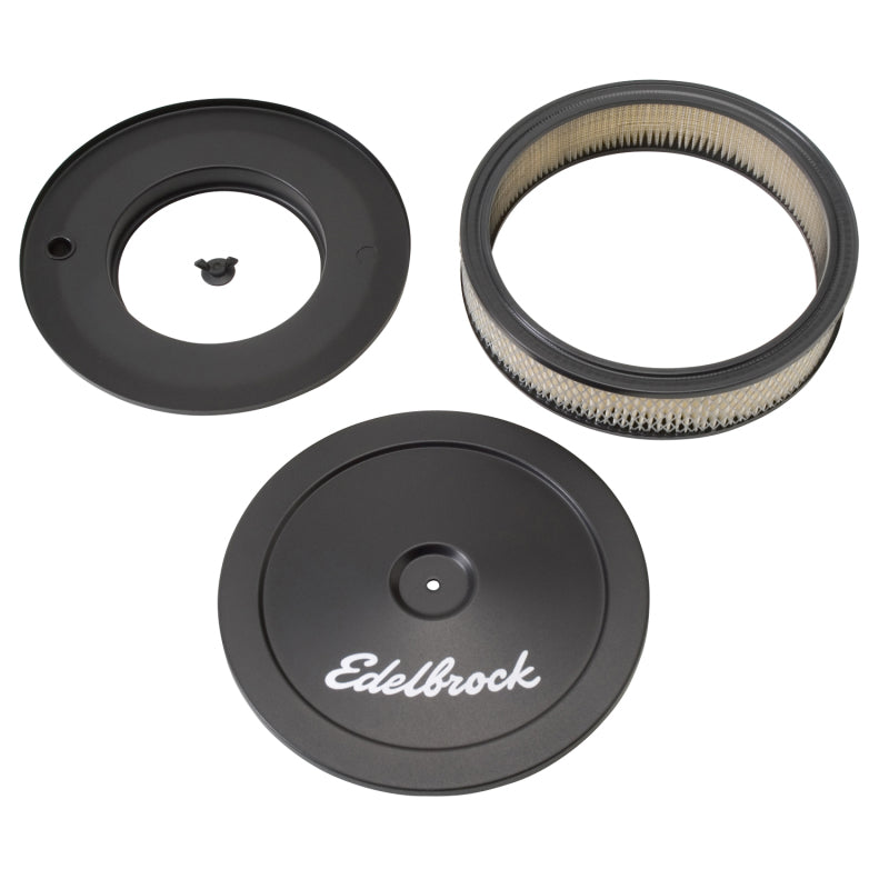 Edelbrock Air Cleaner Pro-Flo Series Round Steel Top Paper Element 10In Dia X 3 5In Black-thumbmail-8
