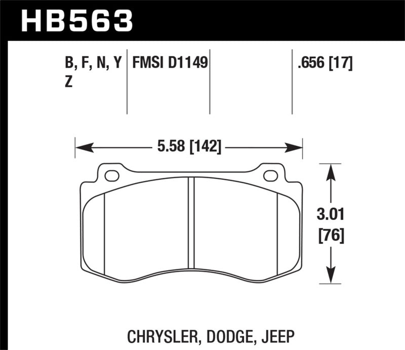 Hawk 06-07 Dodge Magnum SRT8 / 06-09 Challenger SRT8 / 05-07/09 Chrysler 300 C SRT8 HPS Street Front-thumbmail-2