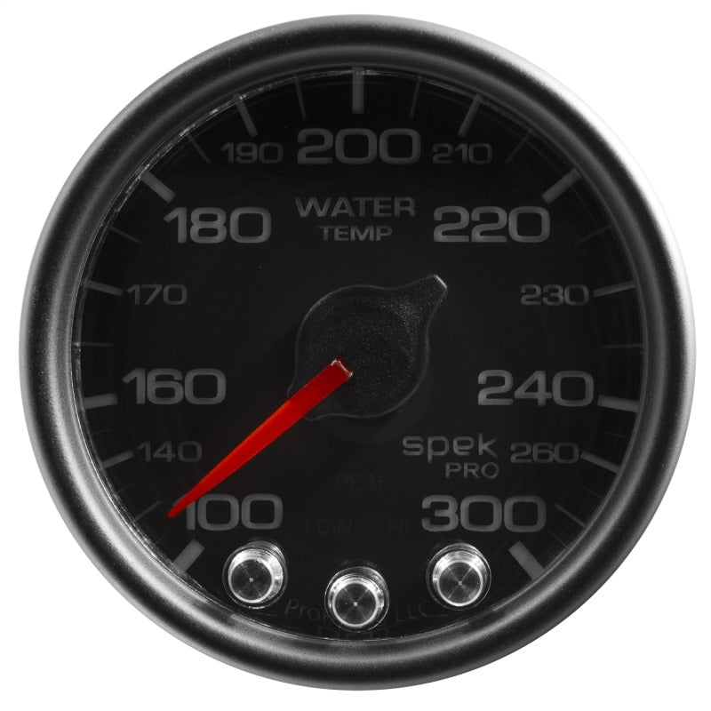 Autometer Spek-Pro Gauge Water Temp 2 1/16in 300f Stepper Motor W/Peak & Warn Blk/Blk-thumbmail-2