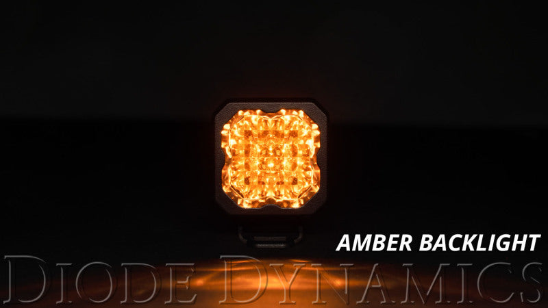 Diode Dynamics Stage Series C1 LED Pod Sport - Yellow Flood Standard ABL (Pair)-thumbmail-5