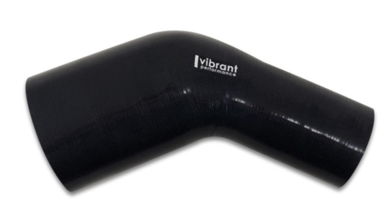Vibrant 3.50in ID x 3.25in ID Gloss Black Silicone 45 Degree Transition Elbow-thumbmail-2