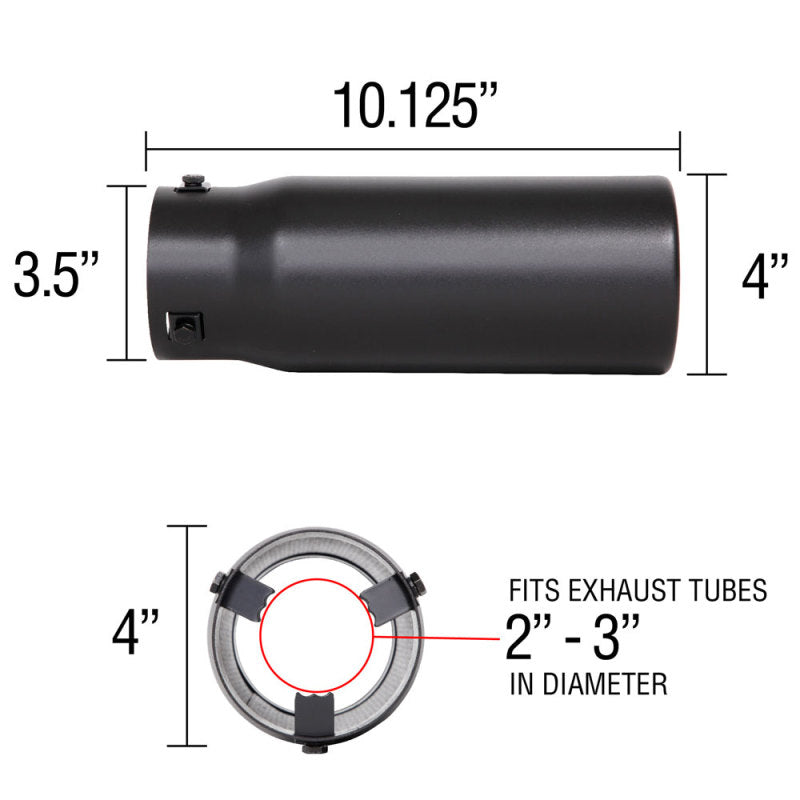 Spectre Exhaust Tip 4in. Resonated - Black-thumbmail-6