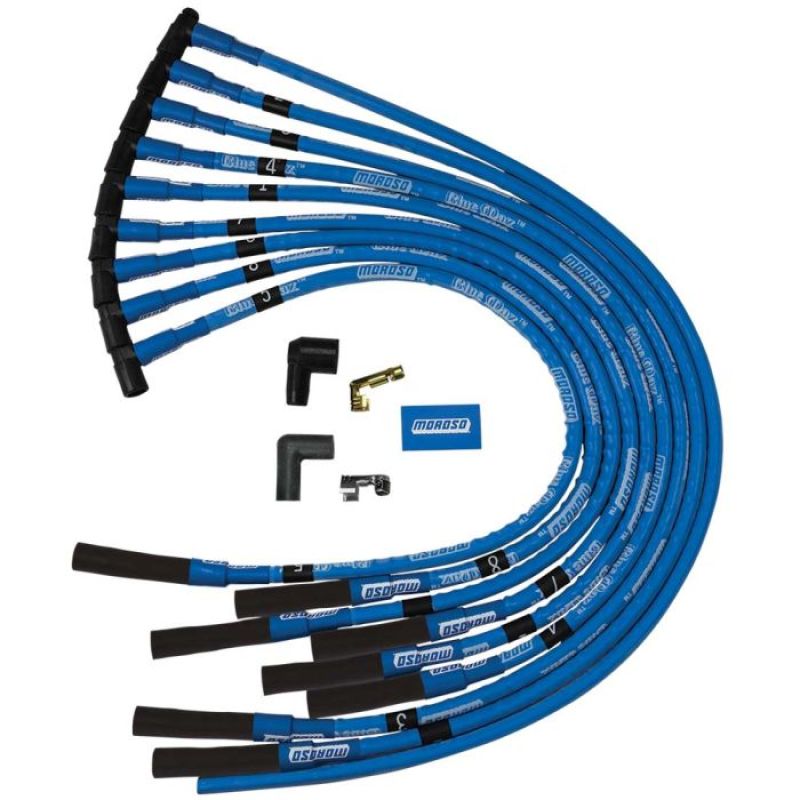 Moroso Chevrolet Big Block Ignition Wire Set - Blue Max - Spiral Core - Sleeved - HEI - Straight-thumbmail-1