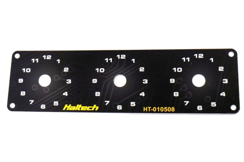 Haltech Triple Switch Panel w/Yellow & Red Knobs-thumbmail-2