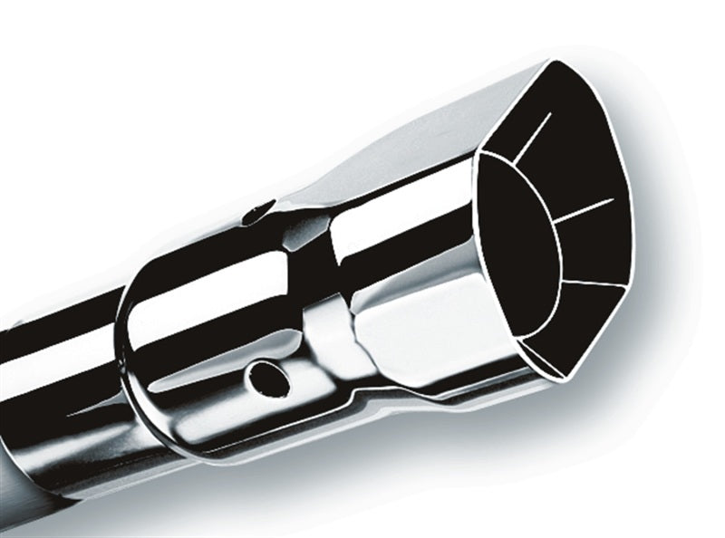 Borla Universal Polished Tip Single Square Angle-Cut Intercooled (inlet 2 1/4in. Outlet 2 1/2 x 2 3/-thumbmail-1