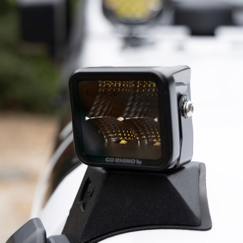 Go Rhino Xplor Blackout Series Cube LED Flood Light Kit (Surface/Threaded Stud Mnt) 2x2 - Blk (Pair)-thumbmail-3