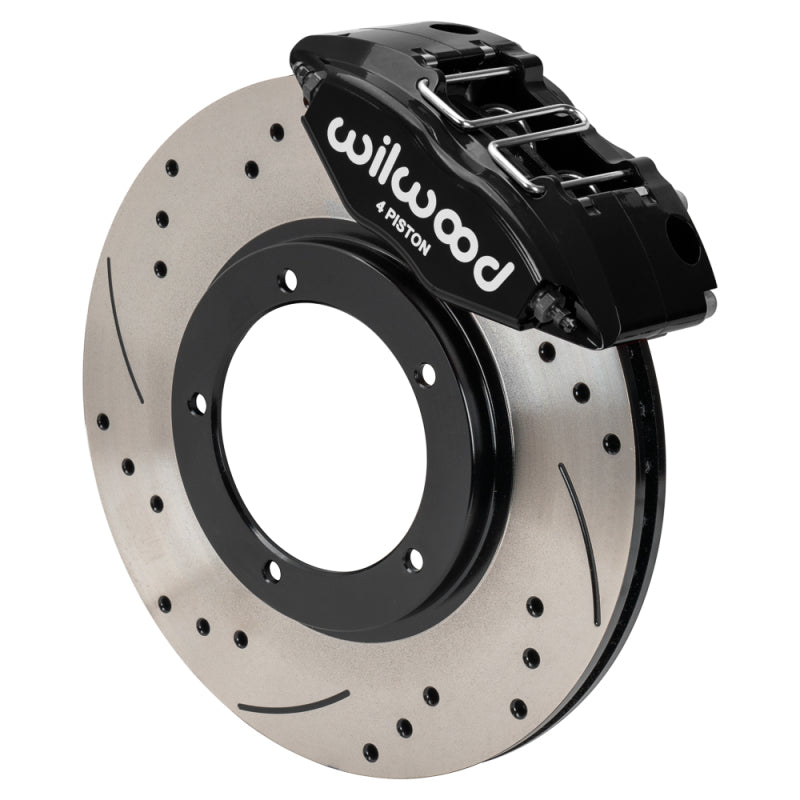 Wilwood 69-74 Porsche 911 Front Powerlite Brake Kit 3in MT Drilled & Slotted - Black-thumbmail-1