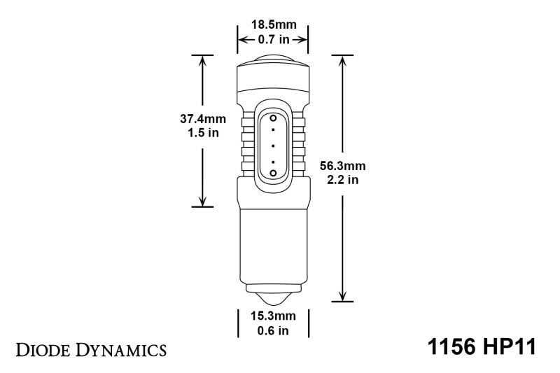 Diode Dynamics 1156 LED Bulb HP11 LED - Amber (Single)-thumbmail-3