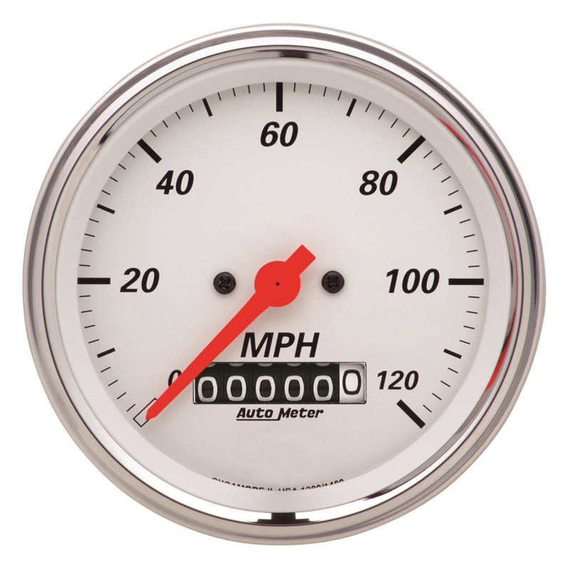Autometer Arctic White 3-3/8in Electric Speedometer with Wheel Odometer/ 2-1/16in Oil Pressure-thumbmail-6