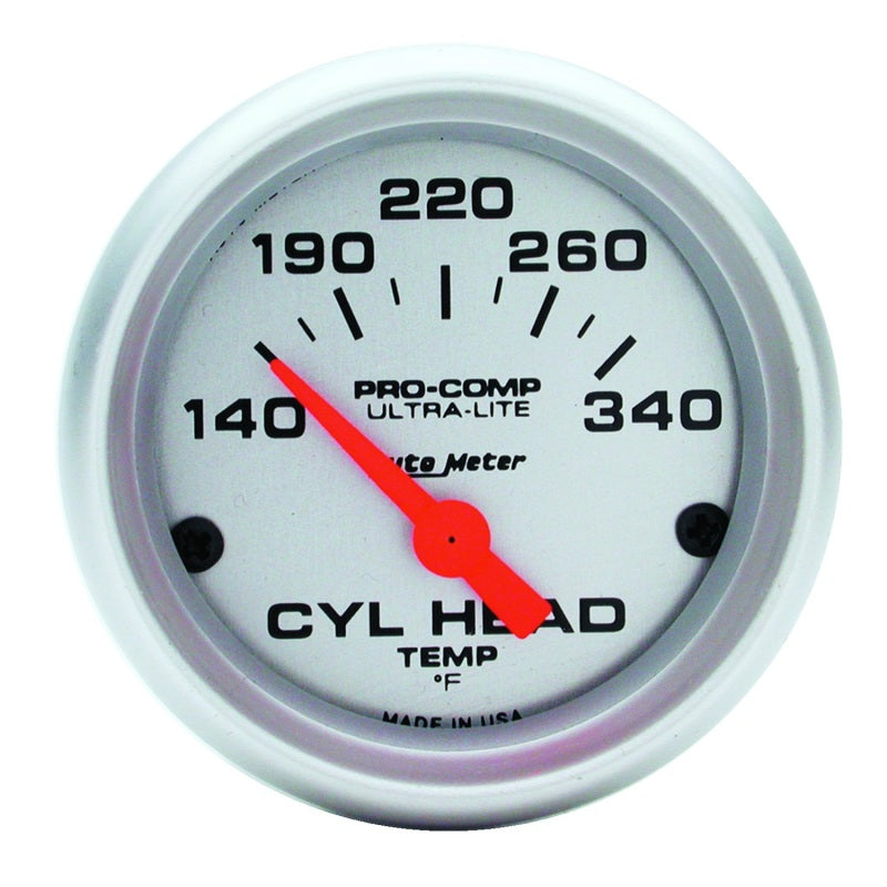 AutoMeter Gauge Cylinder Head Temp 2-1/16in. 140-340 Deg. F Electric Ultra-Lite-thumbmail-1