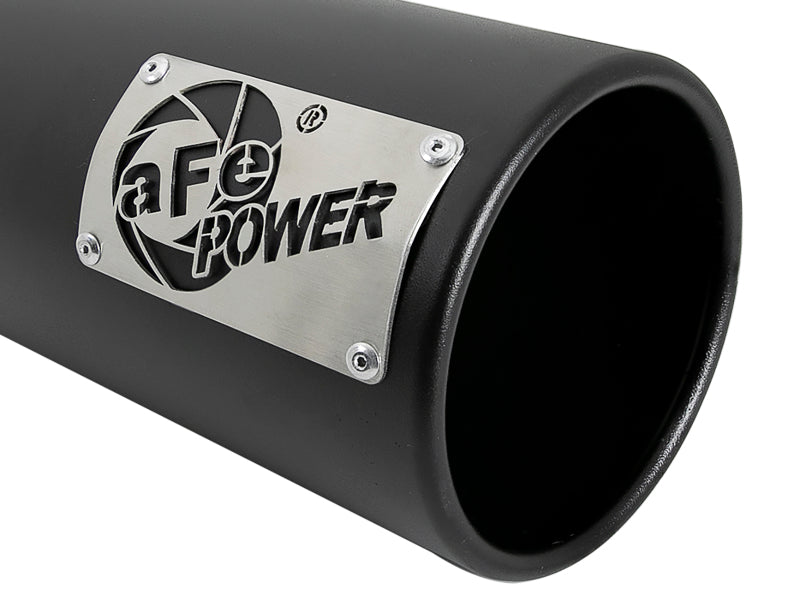 aFe SATURN 4S 4in SS Intercooled Exhaust Tip - Black 4in In x 5in Out x 12in L Bolt-On-thumbmail-3