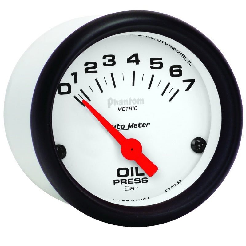 Autometer Phantom 2-1/16in 0-7 BAR Electric Oil Pressure Gauge-thumbmail-2
