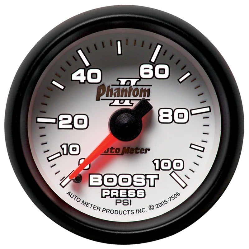 Autometer Phantom II 52.4mm Mechanical 0-100psi Boost Gauge-thumbmail-2