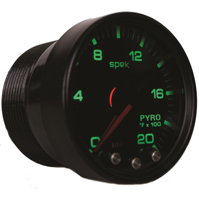 Autometer Spek-Pro Gauge Pyro. (Egt) 2 1/16in 2000f Stepper Motor W/Peak & Warn Blk/Smoke/Blk-thumbmail-3