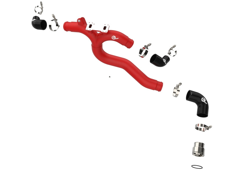 AFE 2018-2020 Kia Stinger 19-22 G70 BladeRunner 3in Aluminum Hot Charge Pipe Red-thumbmail-7